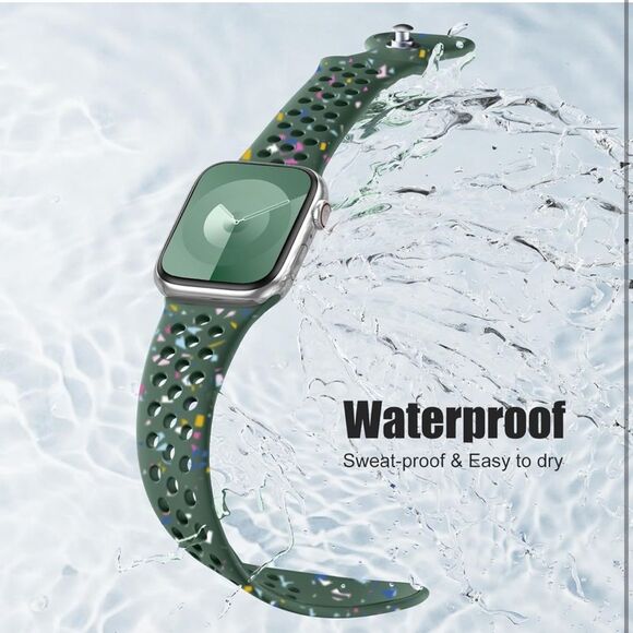 3 Pk Apple Watch Bands 38/40/41 mm Soft Silicone Breathable Sport Strap - Picture 4 of 4